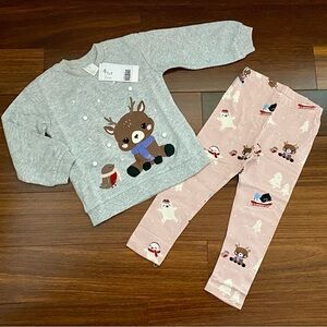 BNWT H&M Reindeer Sweatshirt and Leggings Set